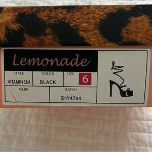 Lemonade Black Platform Heels